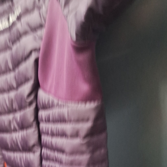 Eddie Bauer Plum Jacket with Bright Orange Zipper - Picture 5 of 6